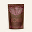 A 1.32oz packet of Azomalli Mayan Elixir Cacao tea, dark brown with pink text and animal imagery, on white background.